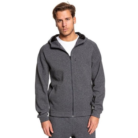 Quiksilver Adapt Travel Hoodie Full Zip Gray Snowboard Ski Small Medium - Picture 1 of 16